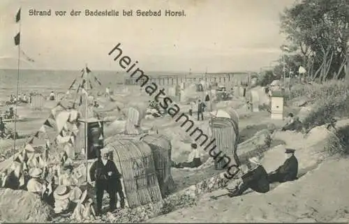 Ostseebad Horst - Strand vor der Badestelle - Verlag C. Töpfer Greifenberg gel. 1913