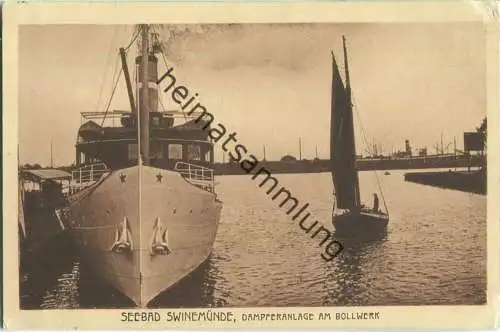 Swinoujscie - Swinemünde - Dampferanlage am Bollwerk - Verlag J. Goldiner Berlin