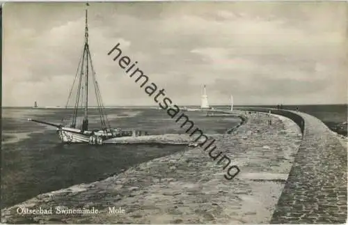 Swinoujscie - Swinemünde - Mole - Foto-Ansichtskarte