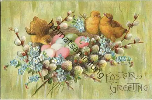 Ostern - Easter Greeting - Küken - Eier - Prägedruck