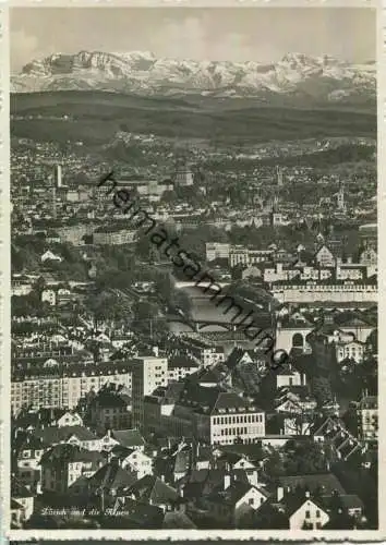 Zürich und die Alpen - Foto-Ansichtskarte Grossformat - Verlag Photoglob-Wehrli-Vouga AG Zürich 30er Jahre
