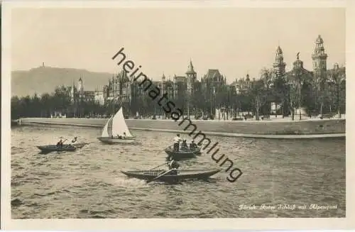 Zürich - Rotes Schloss mit Alpenquai - Edition Photoglob Zürich 20er Jahre