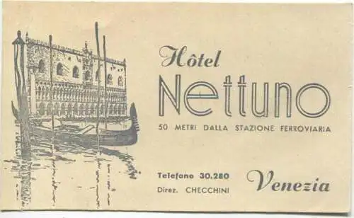 Italien - Venezia - Hotel Nettuno - Visitenkarte