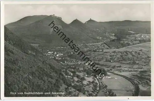 Annweiler - Blick vom Buchholzfelsen - Foto-Ansichtskarte - Verlag August Günther Sarnstall-Annweiler