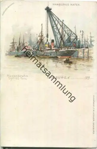 Hamburg - Hafen - Riesenkrahn - Verlag F. W. Kähler Hamburg