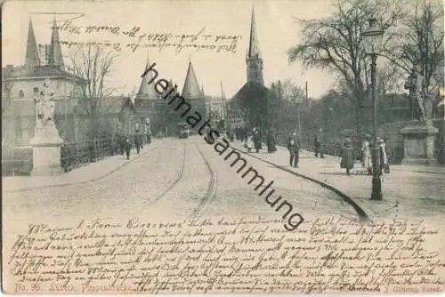 Lübeck - Puppenbrücke - Strassenbahn - Verlag J. Nöhring Lübeck