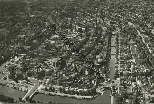 Amsterdam - Panorama Damrak - Singel - KLM Aerocarto - Echte Foto