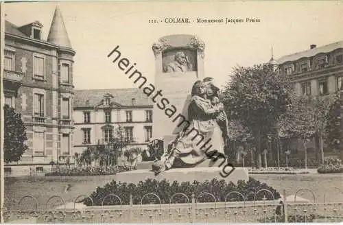 Colmar - Monument Jacques Preiss - Edition Ch. Bergeret Strasbourg
