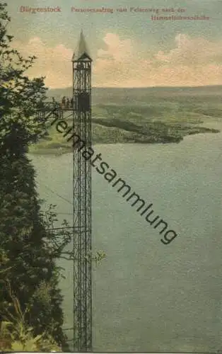 Schweiz - Bürgenstock - Personenaufzug vom Felsenweg nach der Hammetschwandhöhe gel. 1906