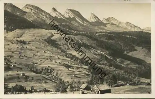 Schweiz - Schwendi mit Iltiosbahn und Curfirsten - Foto-AK gel. 1935