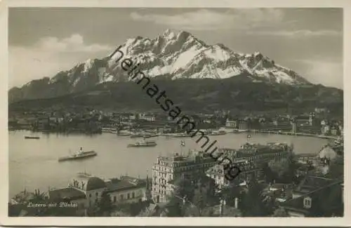 Schweiz - Luzern mit Pilatus - Foto-AK gel. 1924