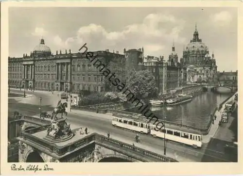 Berlin - Schloss und Dom - Strassenbahn - Foto-Ansichtskarte Großformat