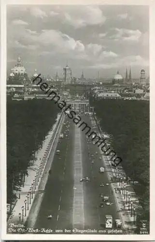 Berlin - Die Ost-West-Achse von der Siegessäule aus gesehen - Foto-Ansichtskarte - Verlag Klinke & Co. Berlin