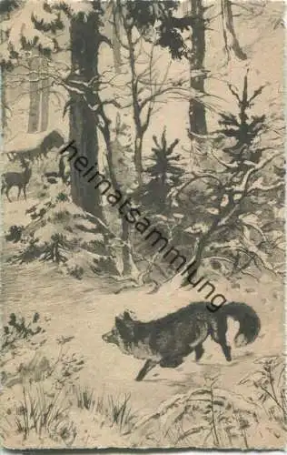 Jagd - Fuchs - Künstlerkarte ca. 1900