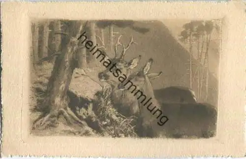 Jagd - Künstlerkarte M. Cl. Crncic ca. 1900