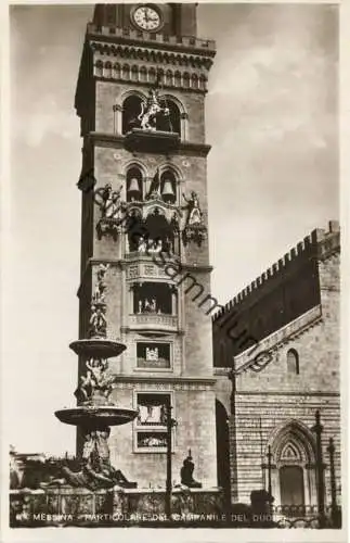 Messina - Particolare del Campanile del Duomo - Foto-AK 1940 Vera Fotografia