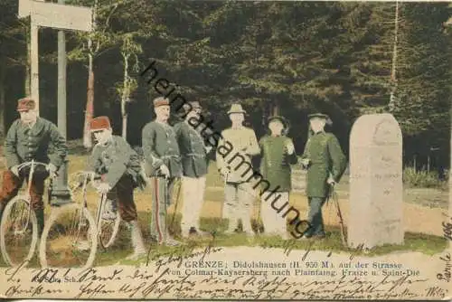 Grenze - Diedolshausen auf der Strasse von Colmar-Kaysersberg nach Plainfang - Fraize und Saint-Die gel. 1902 Le Bonhomm