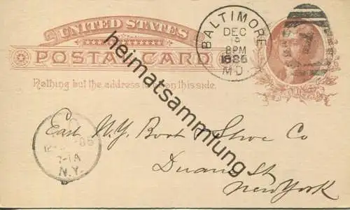 USA - Postkarte mit Zudruck - Hecht & Putzel - Wholesale Dealers in Boots and Shoest - Ganzsache gel. 1885