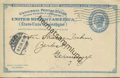 USA - Postkarte mit Zudruck 1904 - Street Railway Journal - Ganzsache gel. 1904
