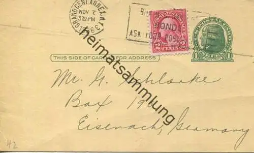USA - Postkarte mit Zudruck 1936 - Nicolas Sanabria Inc. - Ganzsache gel. 1936