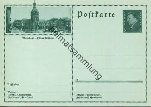 Mannheim - Bildpostkarte 1930 - Ganzsache