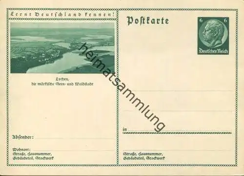 Lychen - Bildpostkarte 1934 - Ganzsache