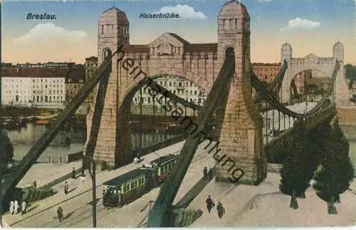 Wroclaw - Breslau - Kaiserbrücke - Straßenbahn