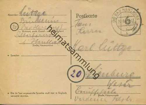 Bad Harzburg - Notausgabe - Ganzsache gel. 1945