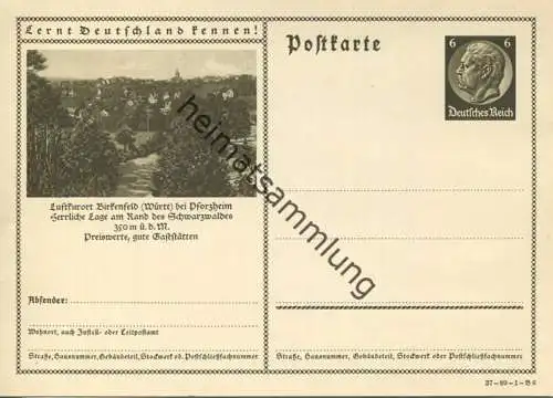 Birkenfeld - Bildpostkarte 1937 - Ganzsache