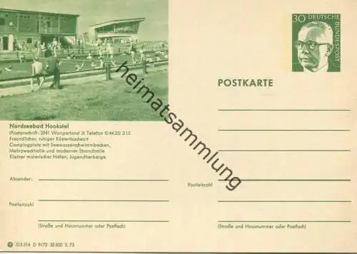 Wangerland-Hooksiel - Bildpostkarte 1972 - Ganzsache