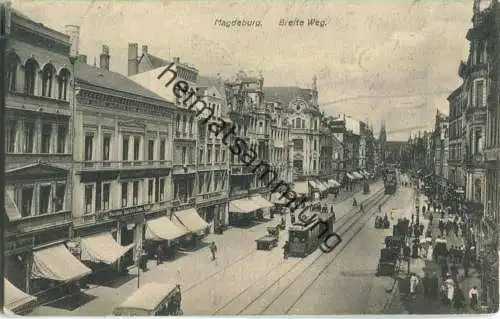 Magdeburg - Breiteweg - Strassenbahn - Verlag W. Klautzsch Magdeburg