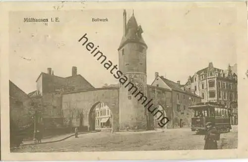 Mülhausen - Mulhouse (Alsace) - Bollwerk - Strassenbahn - Feldpost aus Stuttgart