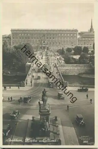 Stockholm - Norrbro och Slottet - Strassenbahn - Foto-Ansichtskarte (E39879) *