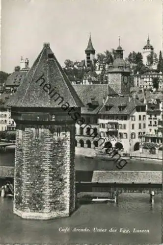 Luzern - Café Arcade - Unter der Egg - Inh. Betty Boesiger - Foto-AK - Verlag Engelberger Stans gel. 1953