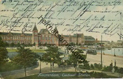 Amsterdam - Centraal Station - Edition Dr. Trenkler Co. den Haag gel. 1906