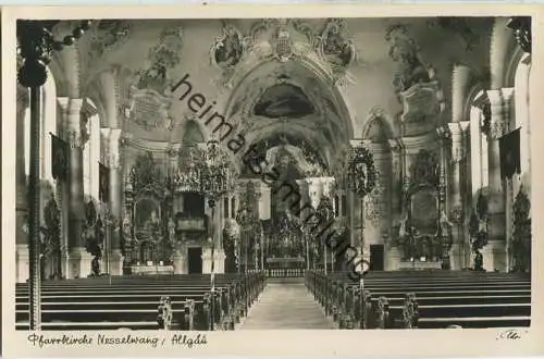 Nesselwang - Pfarrkirche - Foto-Ansichtskarte 30er Jahre