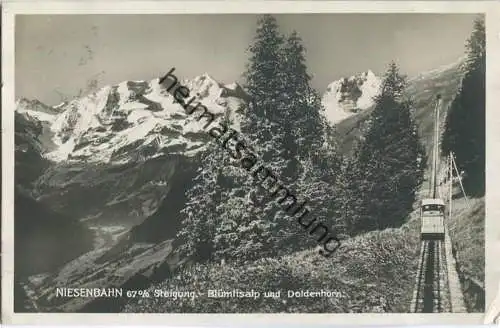 Niesen-Bahn - Blümlisalp - Doldenhorn - Foto-Ansichtskarte 30er Jahre - Verlag Societe Graphique Neuchatel