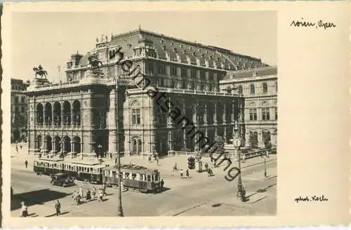 Wien - Oper - Strassenbahn - Foto-Ansichtskarte - Feldpost
