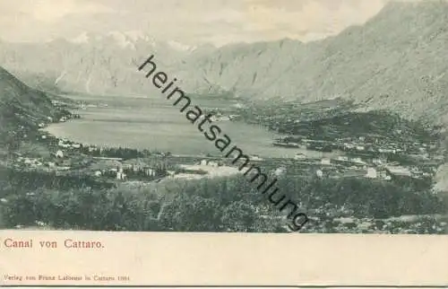 Cattaro - Kotor - Der Kanal aus der Vogelschau - Verlag Franz Laforest in Cattaro 1904  gel.