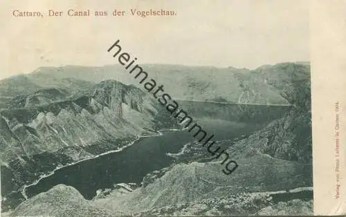 Cattaro - Kotor - Der Kanal aus der Vogelschau - Verlag Franz Laforest in Cattaro 1904  gel.