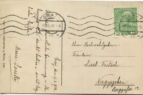 Graz - Die drei Brücken - Verlag F. Knollmüller Graz 1912 gel. 1914