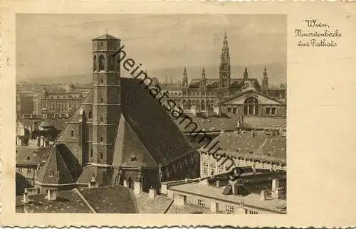 Wien - Minoritenkirche und Rathaus gel. 1936