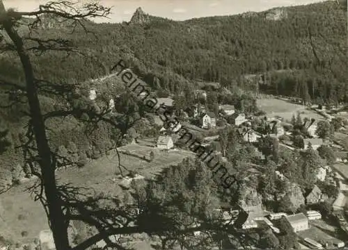 Oybin - Blick vom Berg Oybin zum Scharfenstein - Foto-AK Grossformat Handabzug 50er Jahre - Verlag HO-Haus der Technik Z