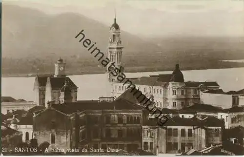 Santos - A bahia vista da Santa Casa - Foto-Ansichtskarte