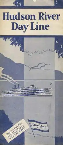 Time Table 1929 - Hudson River Day Line - Fahrplan Faltblatt