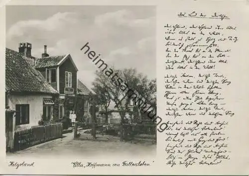 Helgoland - Villa Hoffmann von Fallersleben Foto-AK Großformat 1932 - Verlag Alb. Rosenthal Bremen