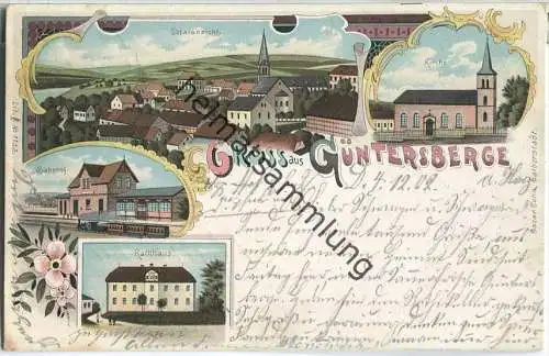 Harzgerode - Güntersberge - Stadtansicht - Kirche - Bahnhof - Rathaus - Verlag Oscar Cohn Halberstadt