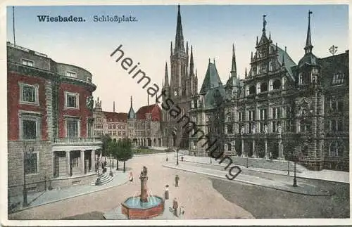 Wiesbaden - Schlossplatz - Verlag Heinrich Nord Frankfurt 30er Jahre