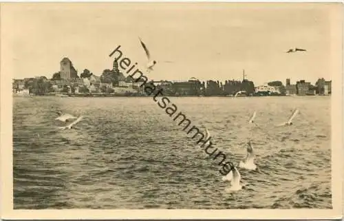 Waren / Müritz - Blick von der Müritz auf die Stadt - Foto-AK Handabzug - PGH Rotophot Werkstätten Bestensee 1961