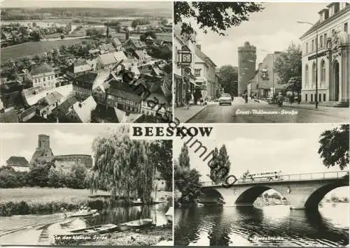 Beeskow - Ernst-Thälmann-Straße - Am kleinen See - Spreebrücke - Foto-AK Großformat 1975 - Planet-Verlag Berlin